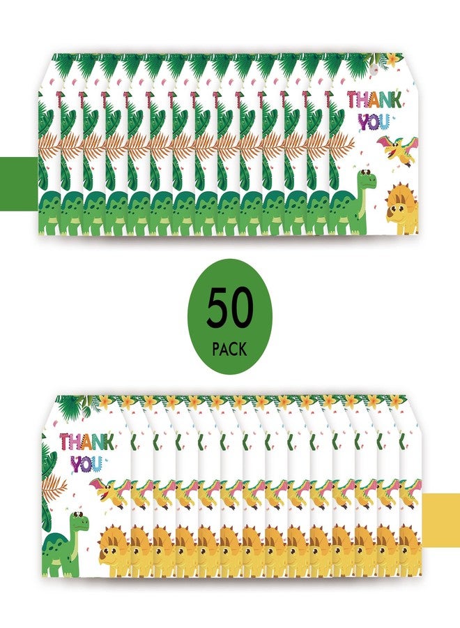 FORSHEEP 50pcs Dinosaur Thank You Tags, Dinosaur Gift Tag with String for Boy Birthday Party, Thank You Paper Tags for Dino Themed Gender Reveal/Jurassic Birthday Party Favors - Image 3